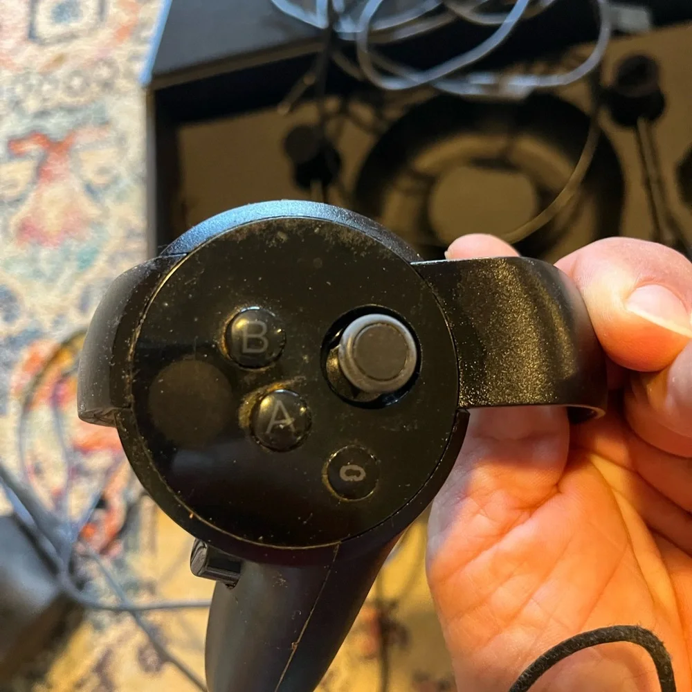 Black Oculus Rift VR Headset with Controllers and Sensors